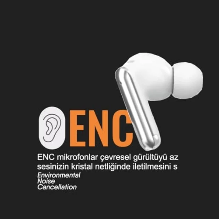 Venüs Bluetooth Kulaklık – ENC & ANC Teknolojili 5.4 (Beyaz)