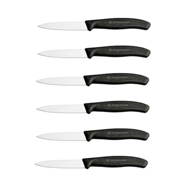 Vıctorınox Sebze - Soyma Bıçağı 8Cm Siyah 6Lı Set