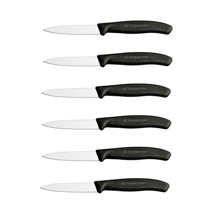 Vıctorınox Sebze - Soyma Bıçağı 8Cm Siyah 6Lı Set
