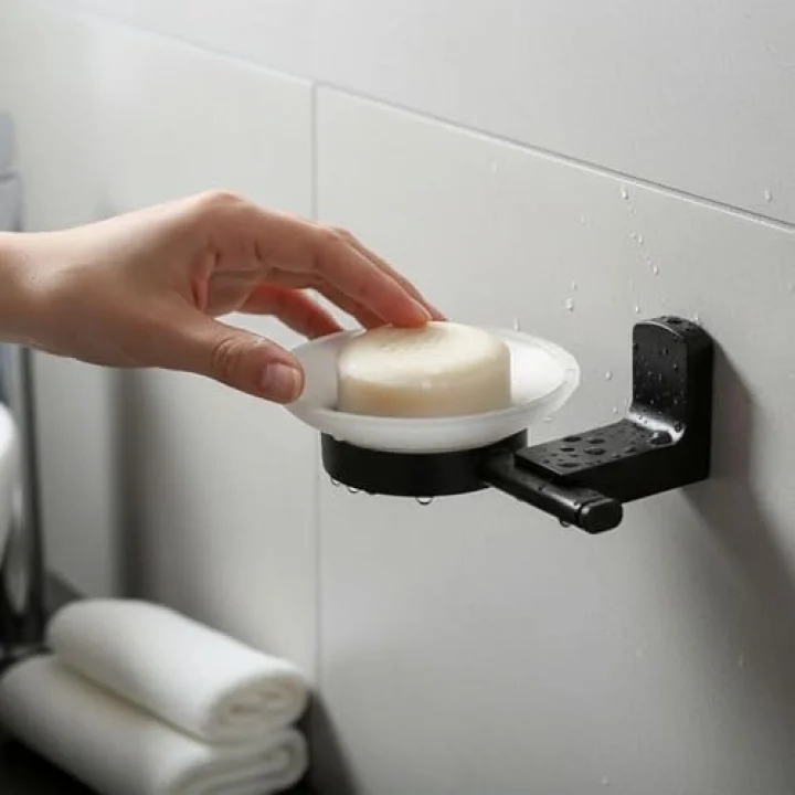 Vidalı Sabunluk Siyah Duvara Monte Banyo Sabunluk Mat Siyah Paslanmaz Modern Tasarım Şık Model