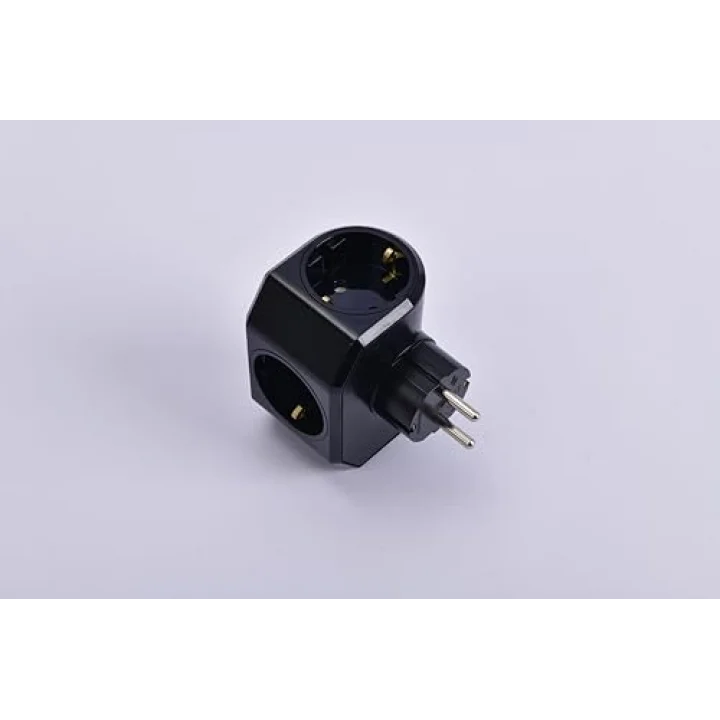 Viko Yonca Plus Siyah Üçlü Topraklı Priz Çarpma Karşıtı