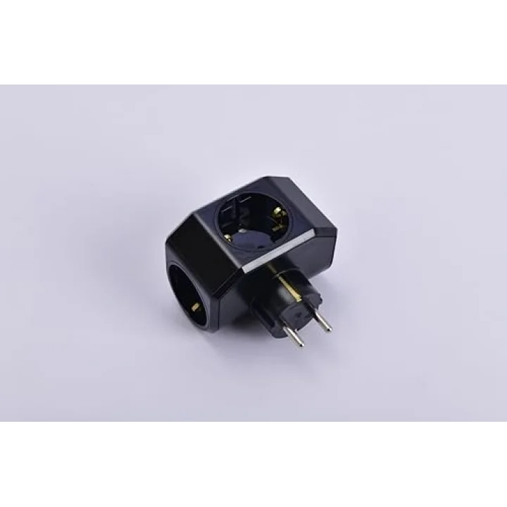 Viko Yonca Plus Siyah Üçlü Topraklı Priz Çarpma Karşıtı