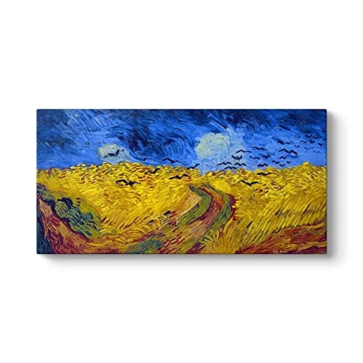 Vincent Van Gogh - Buğday Tarlası ve Kargalar Tablosu 60 x 30