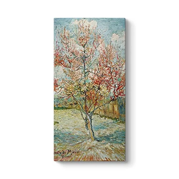 Vincent Van Gogh - Pembe Şeftali Ağaçları Tablosu 30 x 60