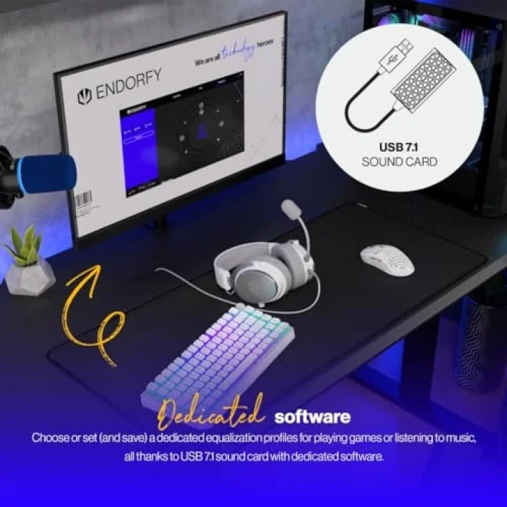 Viro Plus USB 7.1 Surround Gaming Kulaklık Beyaz Onyx White EY1A005
