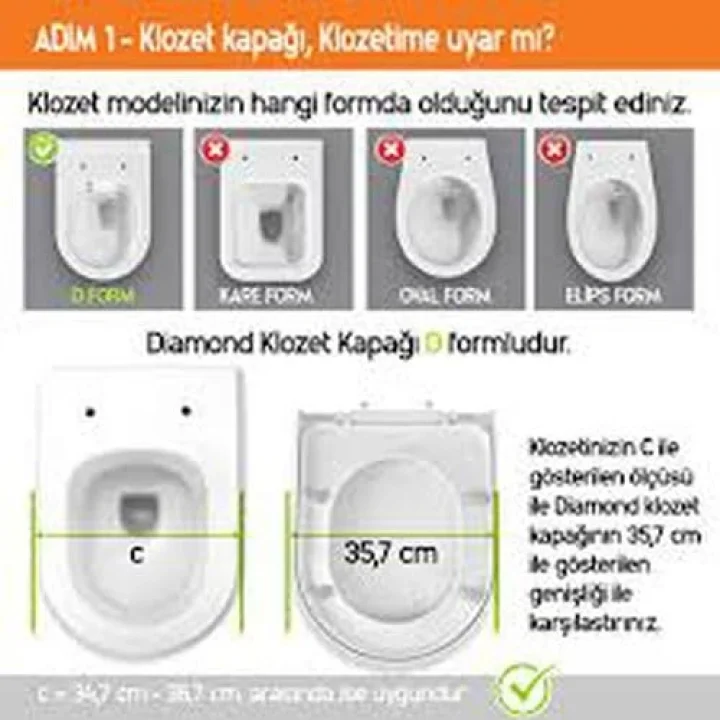 visam mimoza çoçuk adaptörlü YAVAŞ KAPANIR termoplast klozet kapağı