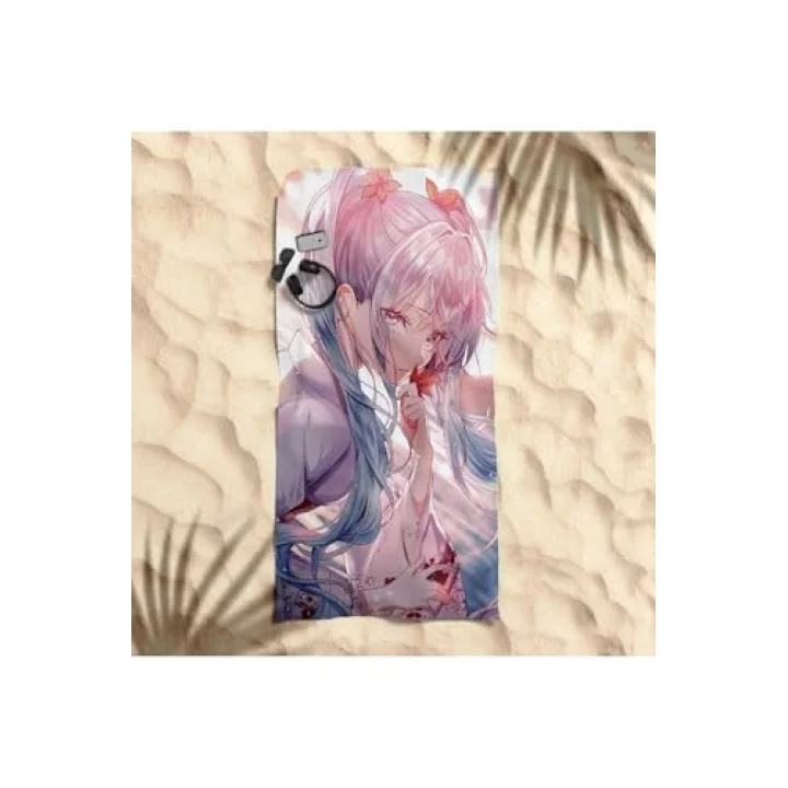 Vita Desing Anime Baskılı Pilaj Havlusu renkli 70 x 140