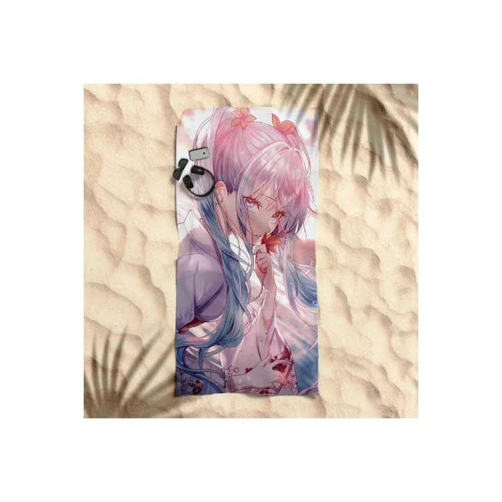 Vita Desing Anime Baskılı Pilaj Havlusu renkli 70 x 140