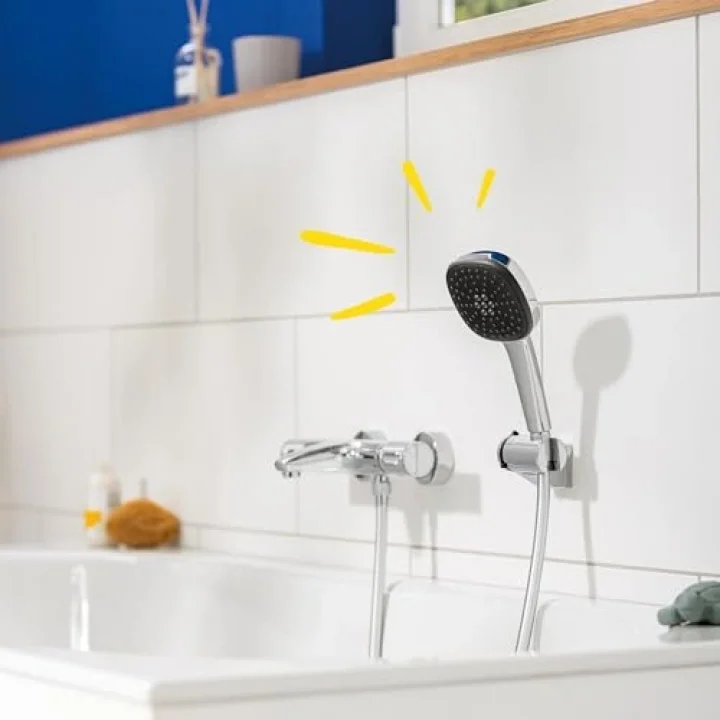 Vitalio Comfort 110 El Duşu, 2 Akışlı (Yağmur & Jet), SmartSwitch, 110mm Kare Duş Başlığı, Düşmeye Dayanıklı Silikon Halka, Kireç Önleyici Sistem, Krom, 26397001