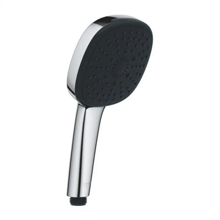 Vitalio Comfort 110 El Duşu, 3 Akışlı (Masaj, Yağmur & Jet), SmartSwitch, 110mm Kare Duş Başlığı, Silikon Halka, Kireç Önleyici Sistem, Krom, 26092001