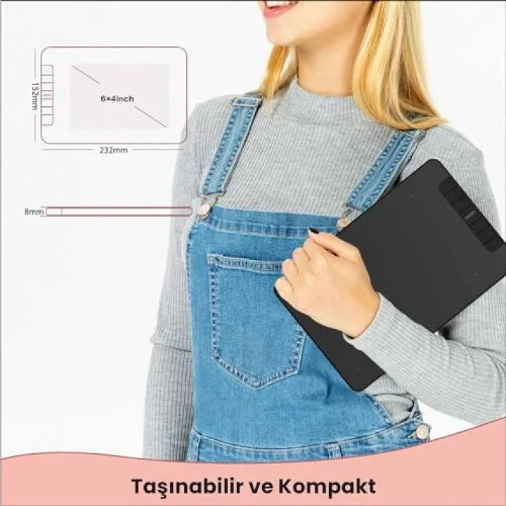 VK640 6x4 6 Kısayol Tuşlu Grafik Tablet+Kalem