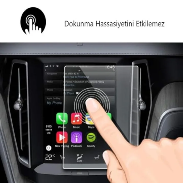 Volvo S90 9 İnç İle Uyumlu Mat Ekran Koruyucu Multimedya Navigasyon