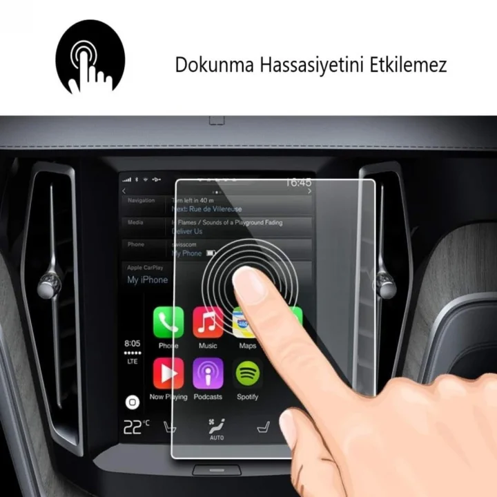 Volvo XC90 9 İnç İle Uyumlu Mat Ekran Koruyucu Multimedya Navigasyon