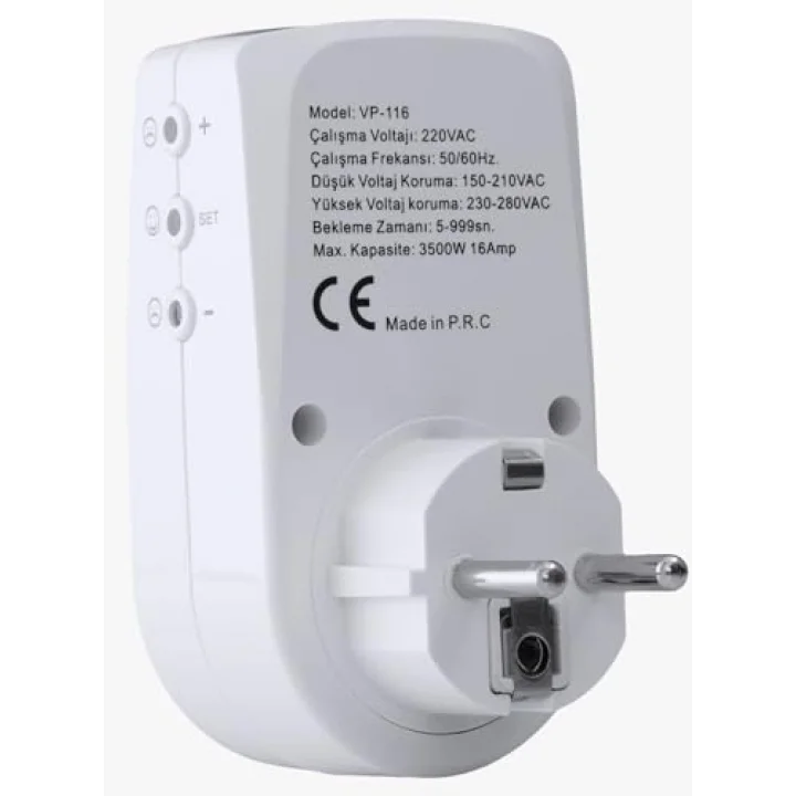 VP-116 3500W GERİLİM KORUMA PRİZİ