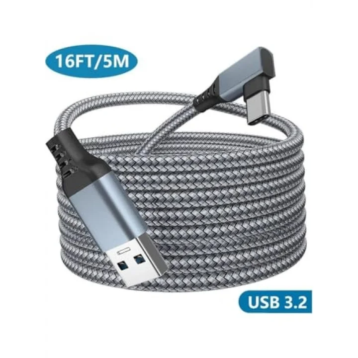 Vr5 Usb3.2 Oculus Quest 3/2/1 Pico 4 Aksesuarları ve PC/Steam VR, 5Gbps Yüksek Hızlı PC Veri Aktarımı, VR Kulaklık, Oyun Bilgisayarı, Sanal gerçeklik gözlüğü uyumlu 5 metre