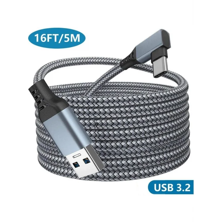 Vr5 Usb3.2 Oculus Quest 3/2/1 Pico 4 Aksesuarları ve PC/Steam VR, 5Gbps Yüksek Hızlı PC Veri Aktarımı, VR Kulaklık, Oyun Bilgisayarı, Sanal gerçeklik gözlüğü uyumlu 5 metre