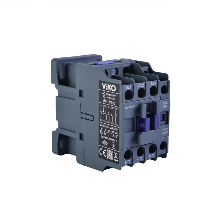 VTC-18/11/S Kontaktör 18A 1no+1nc 230V Bobinli
