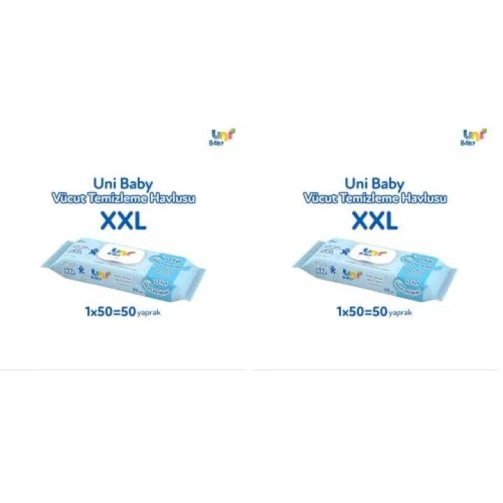 Vücut Temizleme Havlusu XXL 50 Yaprak 2li paket