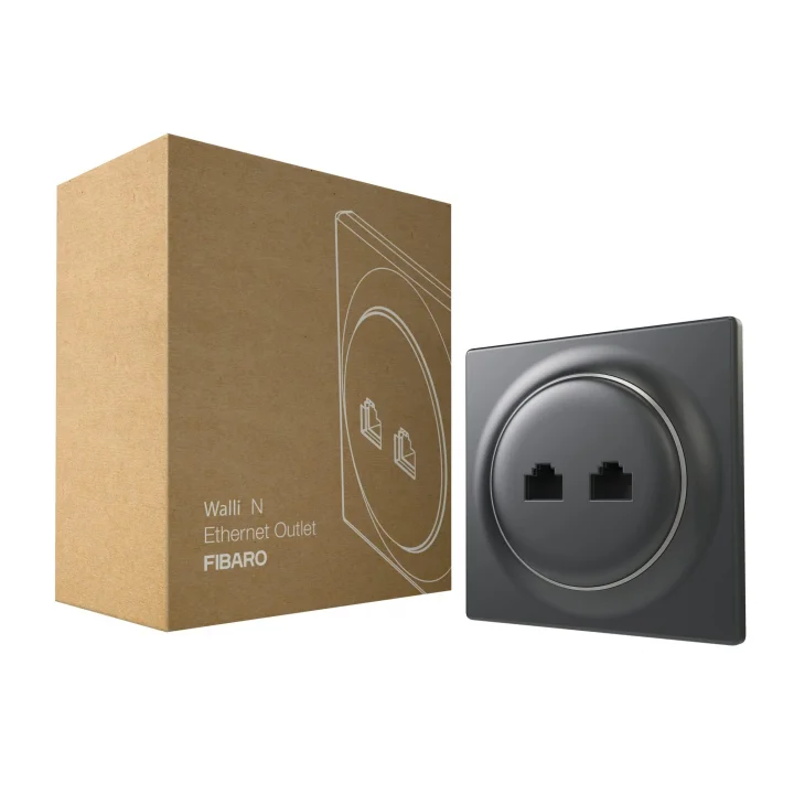 Walli N Ethernet Çıkışı/Yüksek Kaliteli Ethernet Çıkışı, 2xRJ45 Cat.6, Antrasit, FGWEEU-021-8