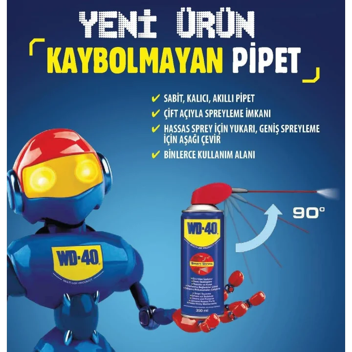 Mey İthalat® WD 40 Smart Straw Pas Sökücü Yağlayıcı 350 ml
