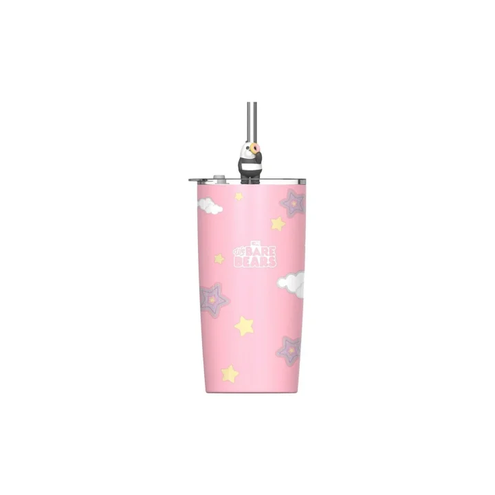 We Bare Bears Lisanslı Pipetli Termos (530Ml) - Panda