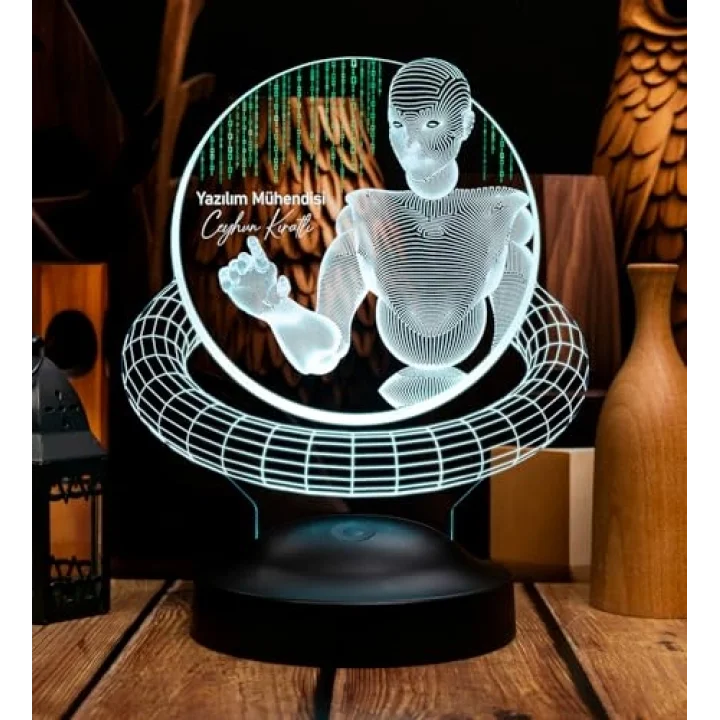 Web Tasarımcı hediyesi, Yazılımcı Hediyesi, Grafiker Hediyesi, Developer Hediyesi, 3D Led Lamba