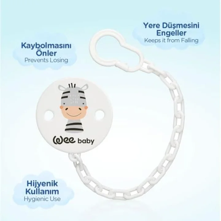 Wee Baby Desenli Emzik Askısı - GRİ ZEBRA