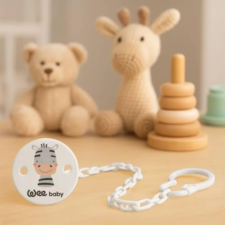 Wee Baby Desenli Emzik Askısı - GRİ ZEBRA