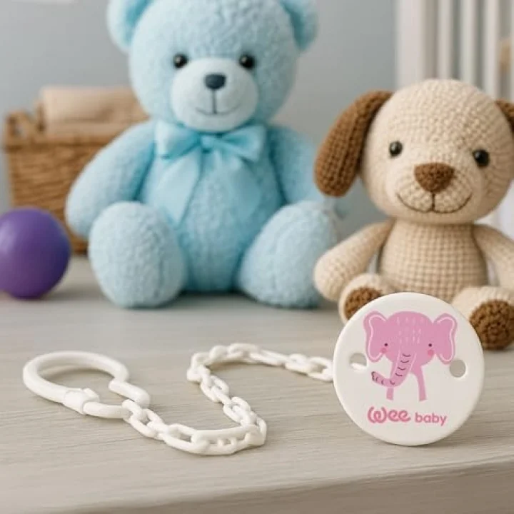 Wee Baby Desenli Emzik Askısı - PEMBE FİL