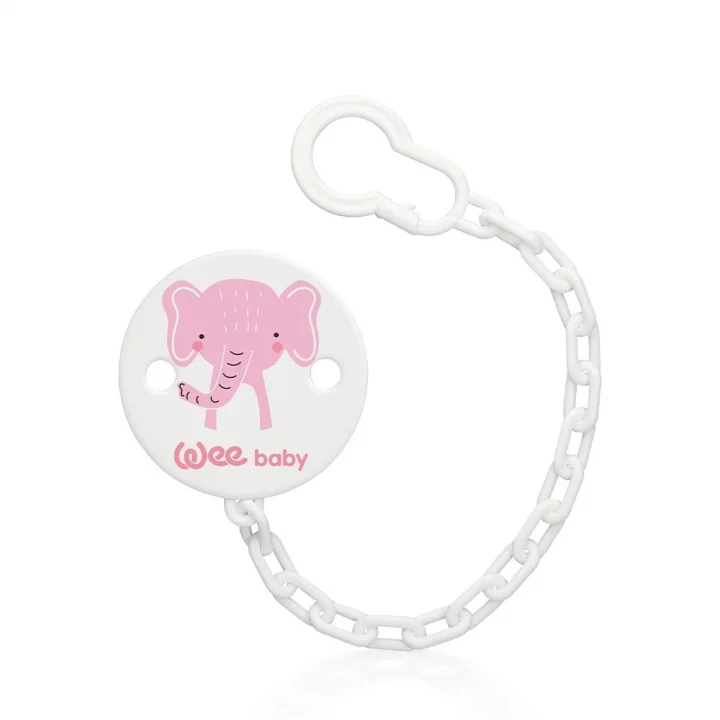 Wee Baby Desenli Emzik Askısı - PEMBE FİL