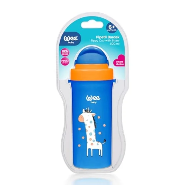 Wee Baby Pipetli Bardak 300 ml - MAVİ