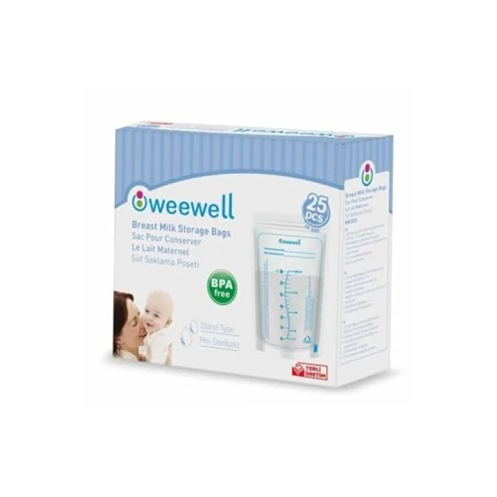 Weewell WMS825 Süt Saklama Poşeti, Mavi