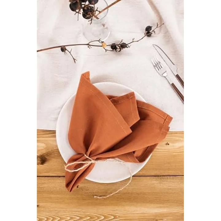 Wellstil 6lı Premium Keten Peçete 40 X 40 (Tarçın)