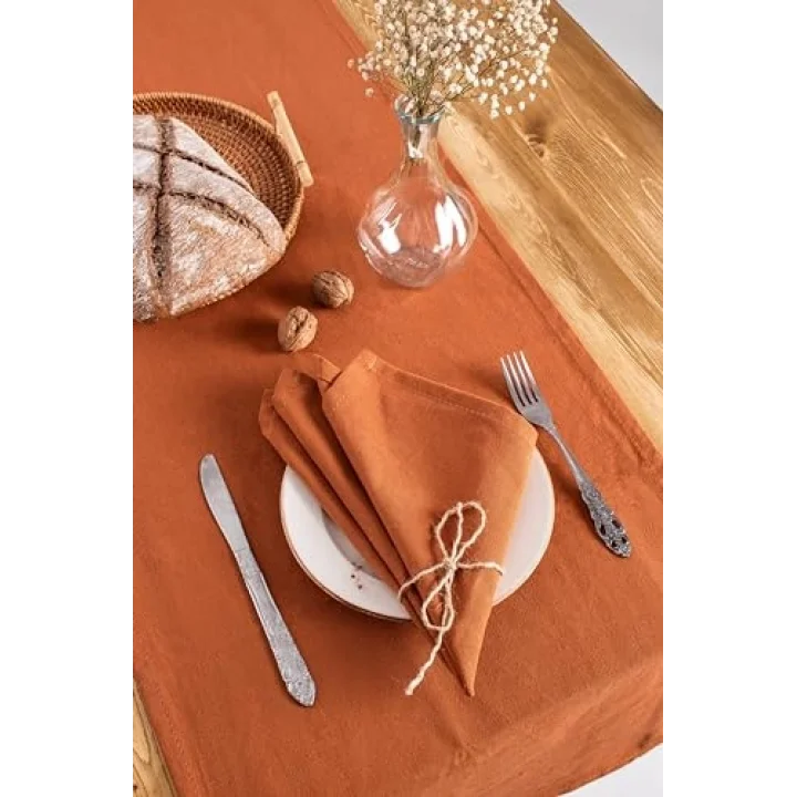 Wellstil 6lı Premium Keten Peçete 40 X 40 (Tarçın)