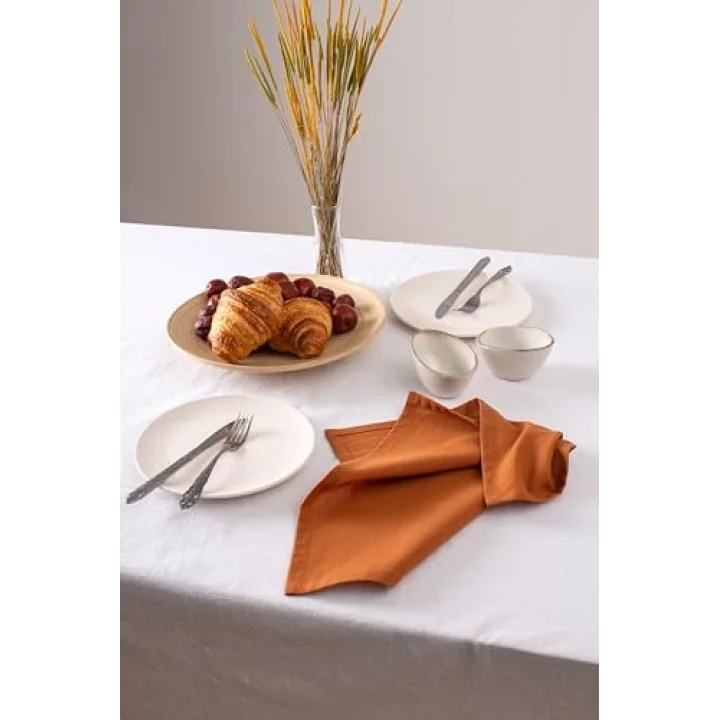 Wellstil 6lı Premium Keten Peçete 40 X 40 (Tarçın)