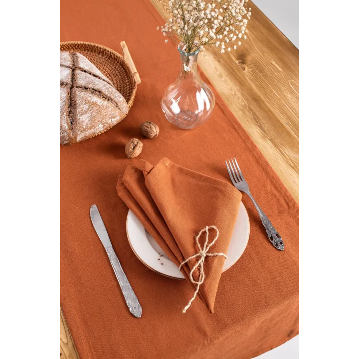 Wellstil 6lı Premium Keten Peçete 40 X 40 (Tarçın)