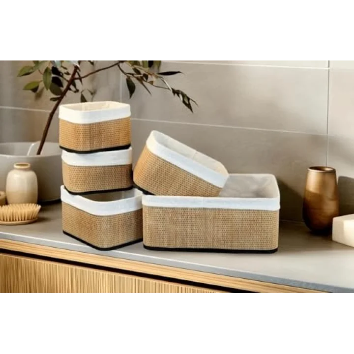 Wicker Premium Serisi 5li Set Dikdörtgen Organizer