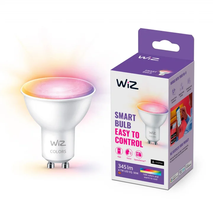 WIFI ve Bluetooth LED Ampul Kısılabilir Renkler 50W GU10, 2200-6500K, 4.9W (50Wa Eşdeğer), A +