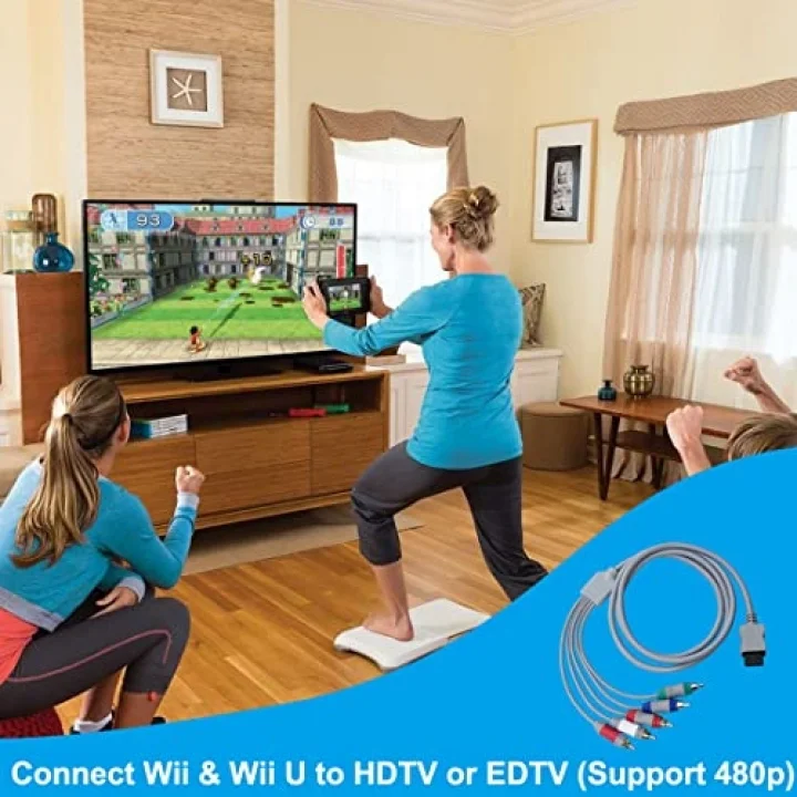 Wii U Multi Out 5RCA 480P HD Ses Video Kablosu 6 Ayaklar için Wii için Bileşen Kablosu