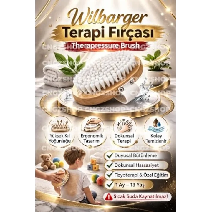 Wilbarger Terapi Fırçası Therapressure Brush, Duyusal Bütünleme ve Dokunsal Terapi, Beyaz