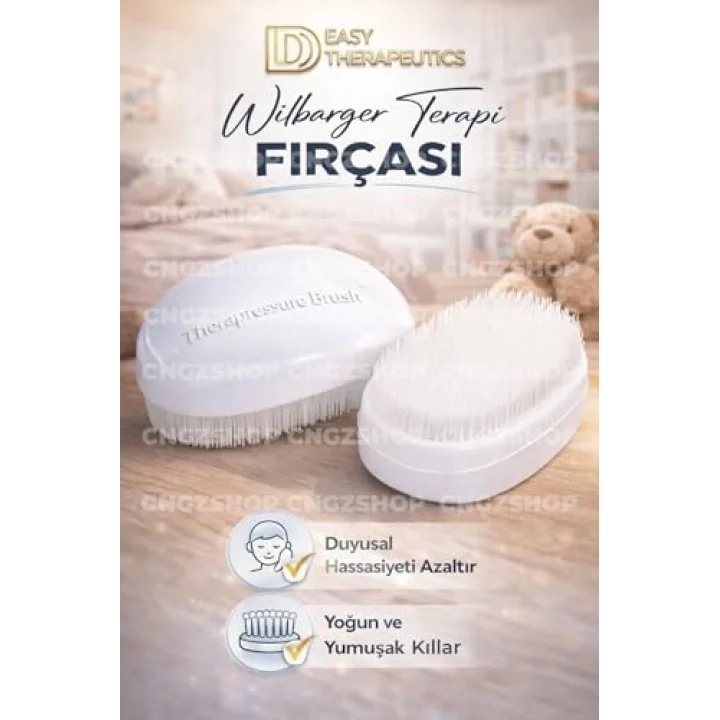 Wilbarger Terapi Fırçası Therapressure Brush, Duyusal Bütünleme ve Dokunsal Terapi, Beyaz