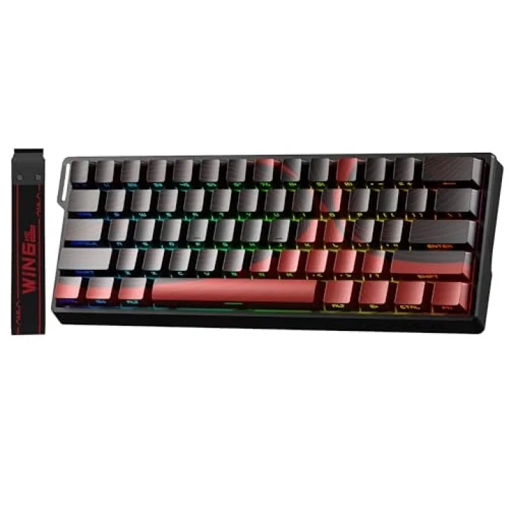 Win60 He Max Manyetik Klavye Rapid Trigger Wing Chun Switch 8000Hz RGB TKL Hot Swap Oyuncu Klavyesi Kırmızı