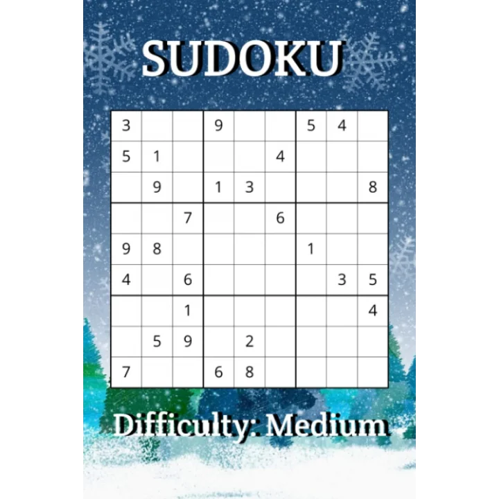 Winter Themed Sudoku Book Medium Difficulty 6x 9