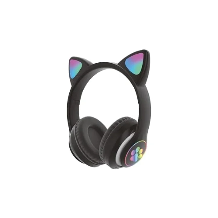 Wireless 5.0 Stereo Kedi Kulak Üstü Bluetooth Kulaklık Siyah