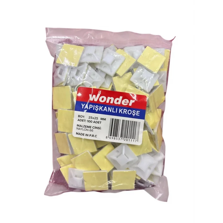 Mey İthalat® Wonder 25X25 Yapışkan Kroşe (100 Adet)