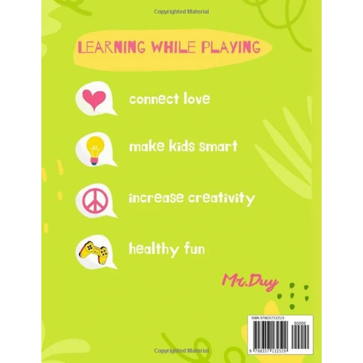Workbook logic game: Interactive, thinking, action game for 2 players