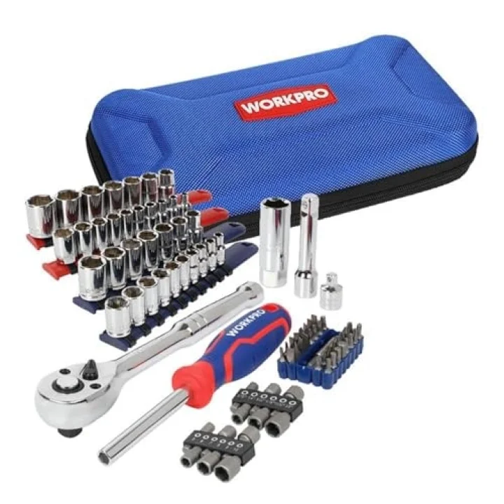 WP209006 84 Parça 3/8’’ 1/4’’ CR-V Metrik/İnç Profesyonel Lokma ve Bits Uç Takımı