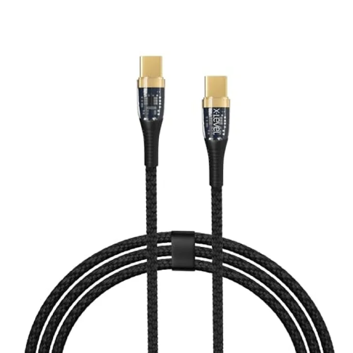 X-Elegant 5A 65W Ultra Hızlı Şeffaf Çipli Type-C To Type-C Kablo Hızlı Şarj/Data Kablosu