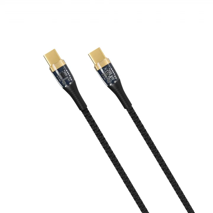 X-Elegant 5A 65W Ultra Hızlı Şeffaf Çipli Type-C To Type-C Kablo Hızlı Şarj/Data Kablosu