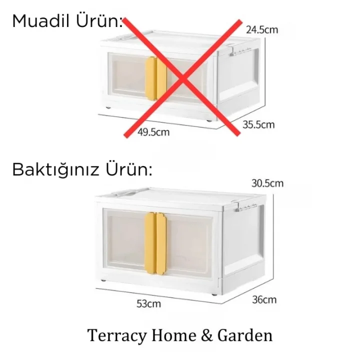 X-Large Ebatlı, Üst Üste İstiflenebilir, Katlanabilir Dörtlü Dolap, Beyaz Kulplu (Beyaz)